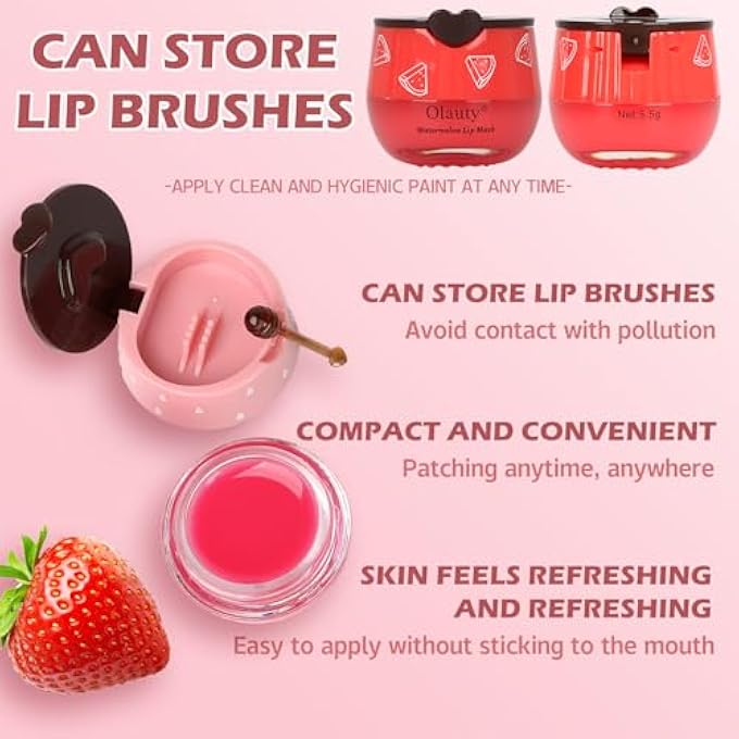 Eakroo 8 PCS BEE LIP BALM HONEY POT - STRAWBERRY, WATERMELON, APPLE LIME, CHERRY, MINT, GRAPES & PEACH FLAVORS HONEY LIP BALM BULK - SLEEPING MASK OVERNIGHT FOR HYDRATING & PREVENTING DRY, CRACKED LIPS - Image 4